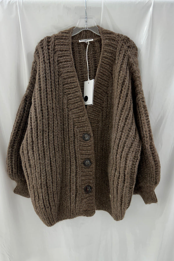 Light Brown Chunky Knit Cardigan