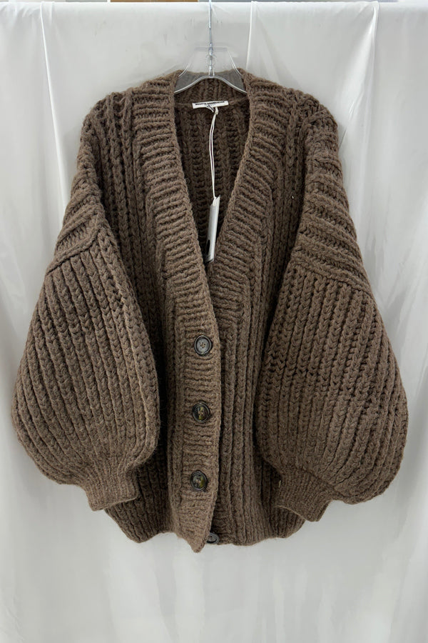 Light Brown Chunky Knit Cardigan