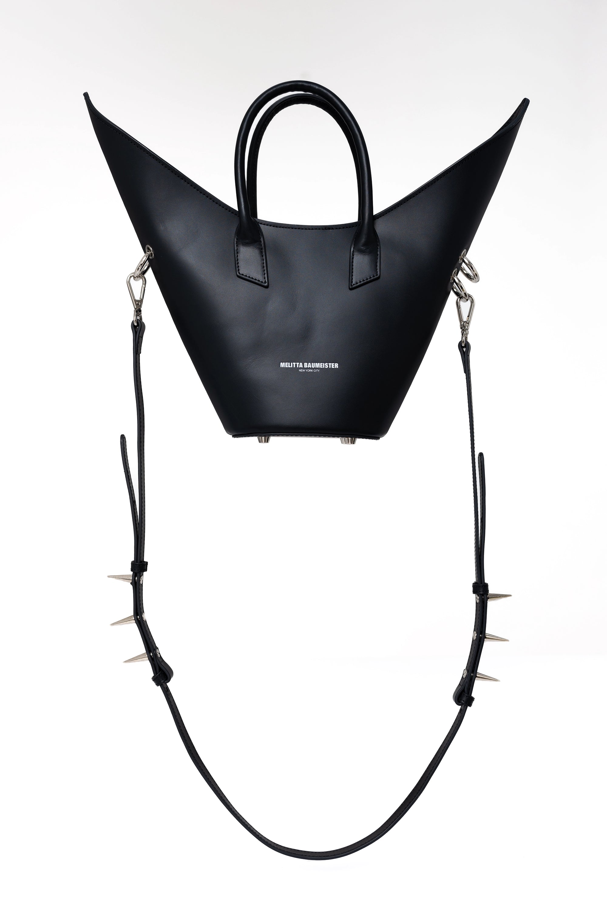 BLACK POINTY SHOULDER BAG